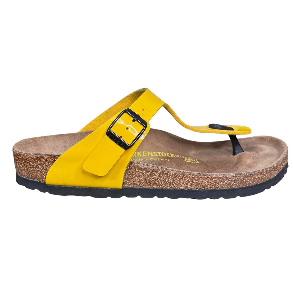 Birkenstock Gizeh Yellow Patent Leather Thong Sandals Sandal Size 39 M 6 W 8